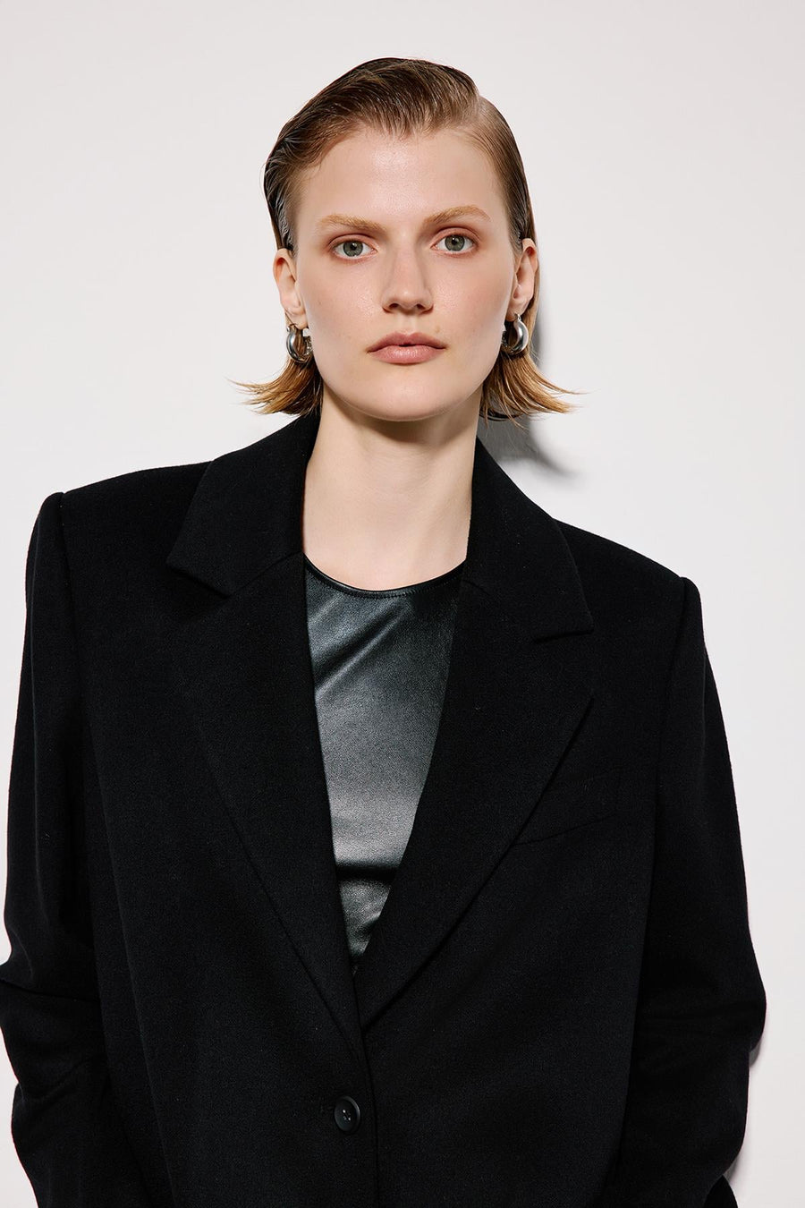 Midi Coat with Jacket Collar