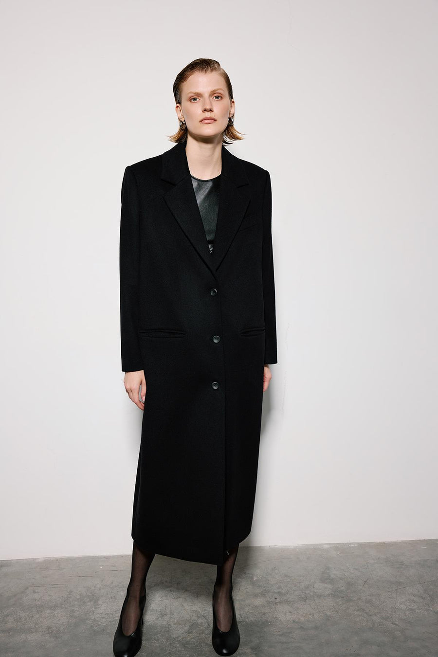 Midi Coat with Jacket Collar