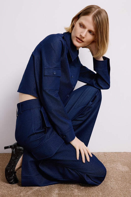 Denim Cargo Trousers