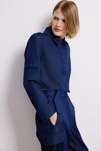 Navy Denim Long Sleeve Shirt