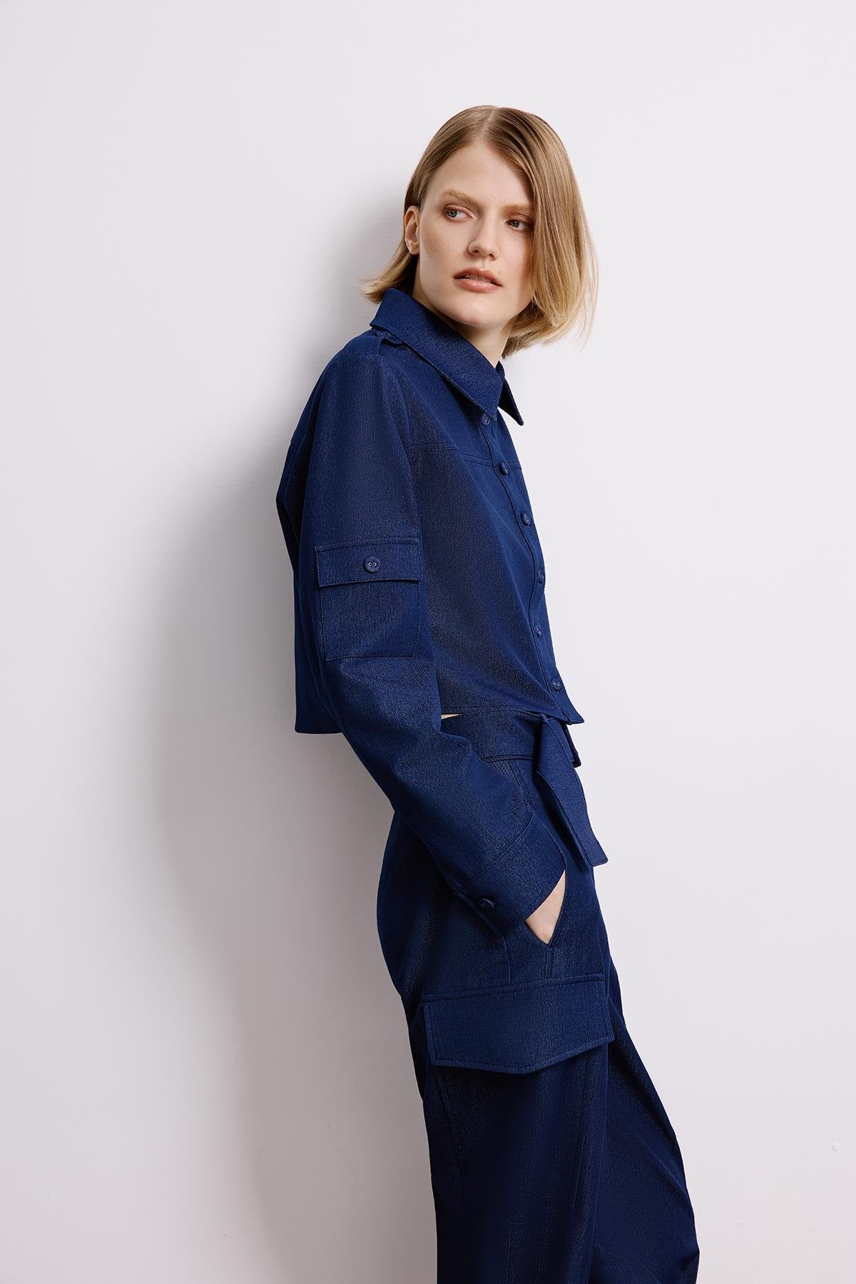 Gray Denim Long Sleeve Shirt