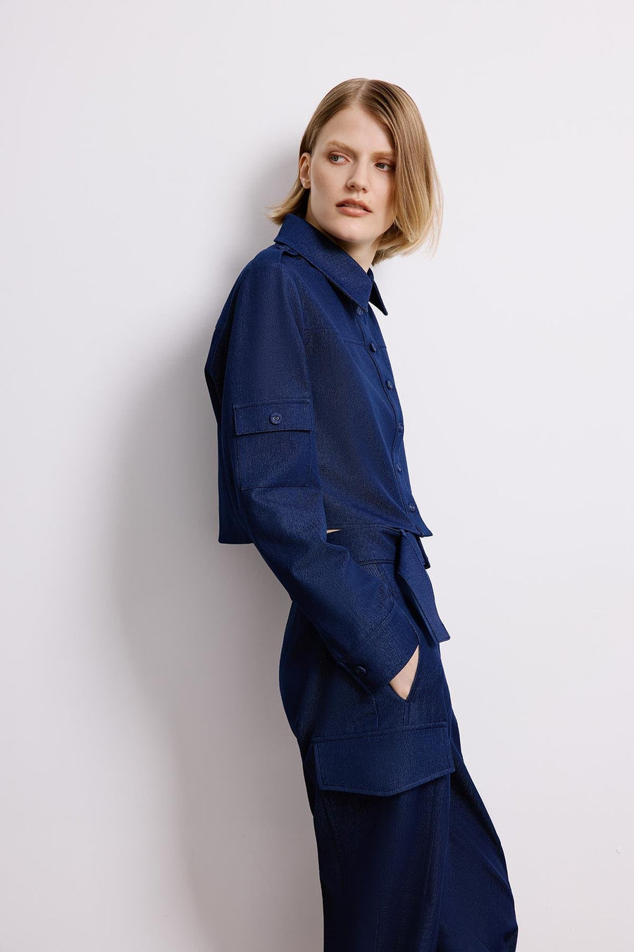 Gray Denim Long Sleeve Shirt