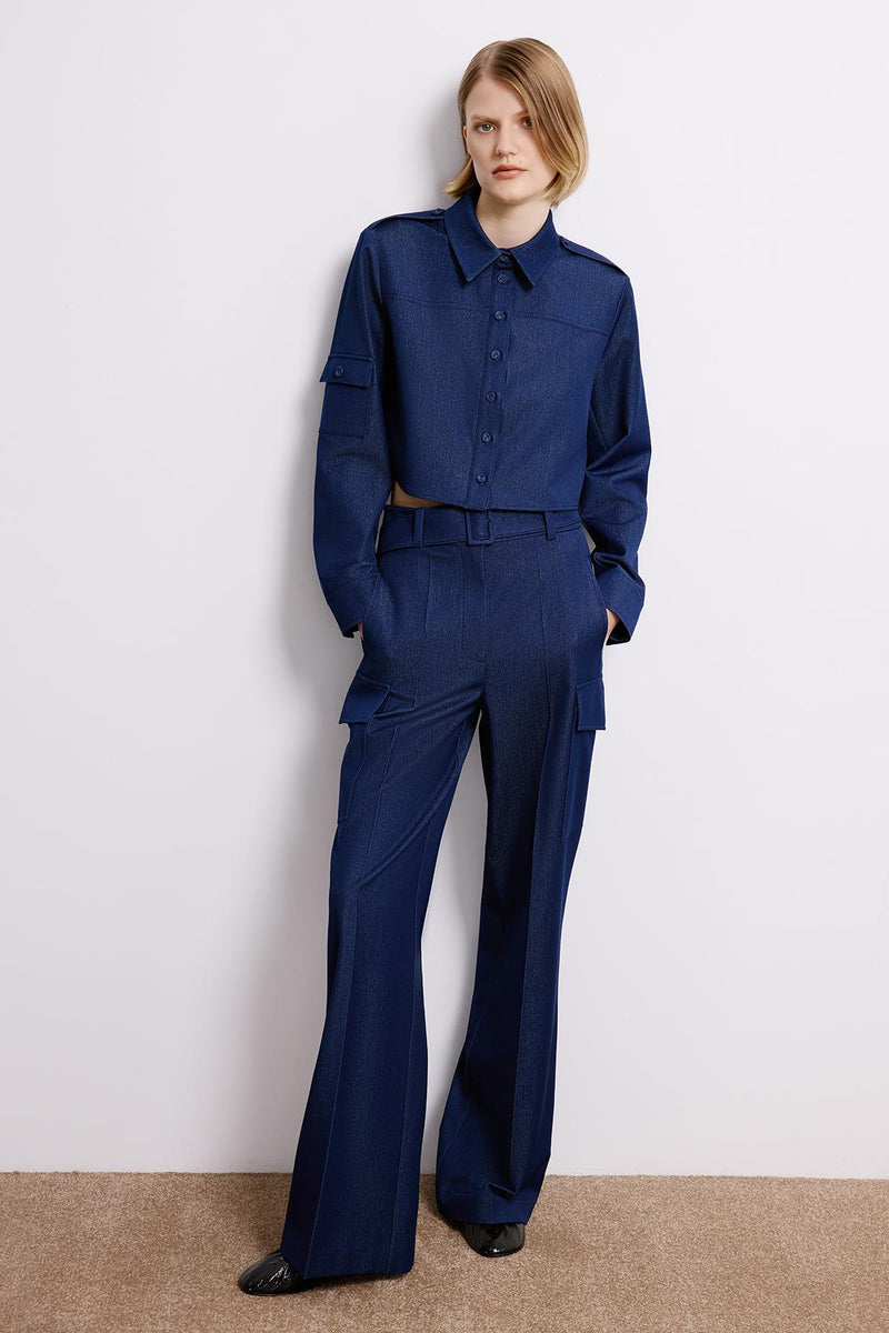 Gray Denim Long Sleeve Shirt