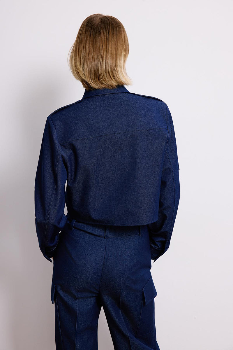 Gray Denim Long Sleeve Shirt