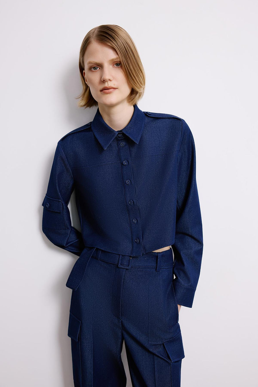 Gray Denim Long Sleeve Shirt