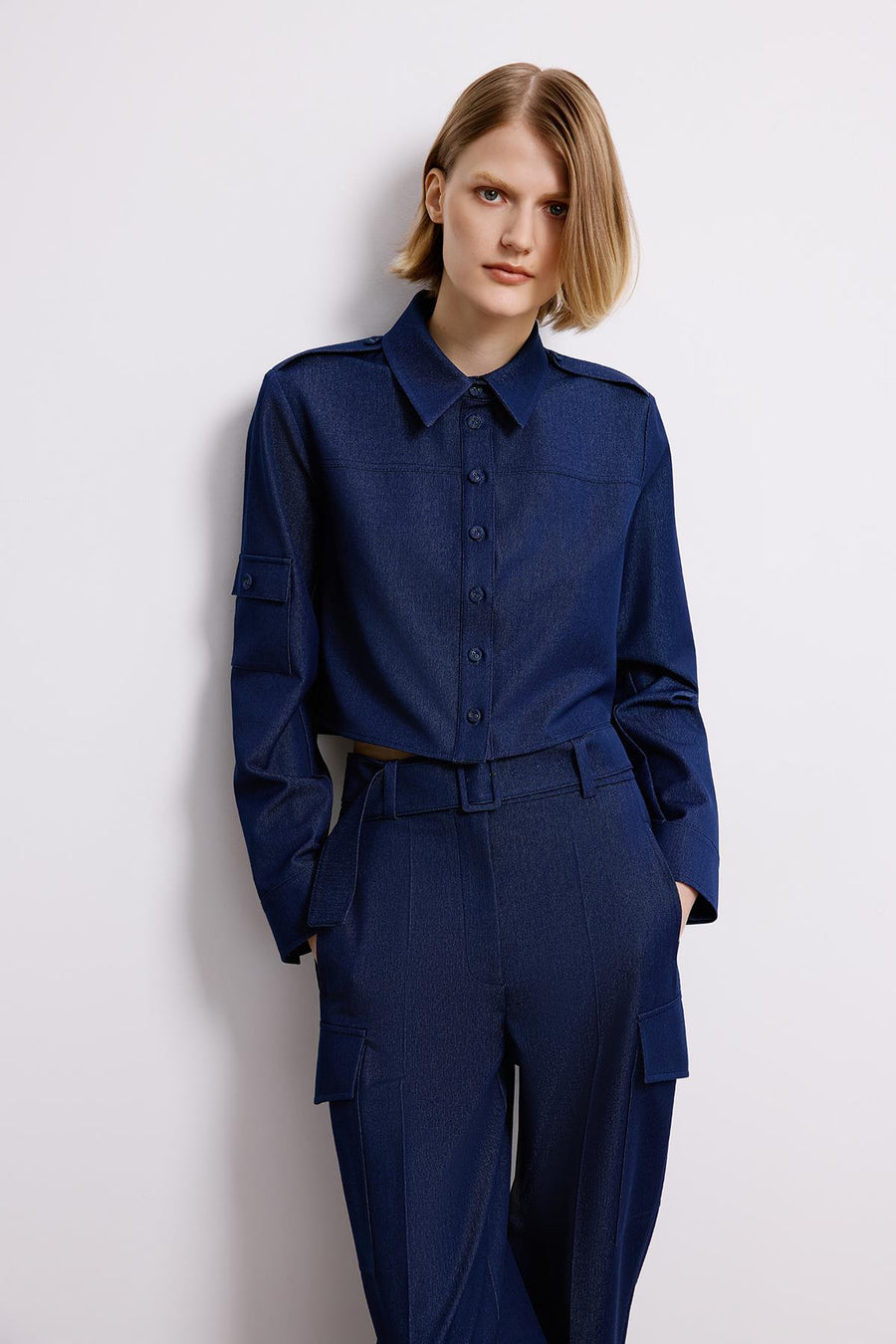 Gray Denim Long Sleeve Shirt