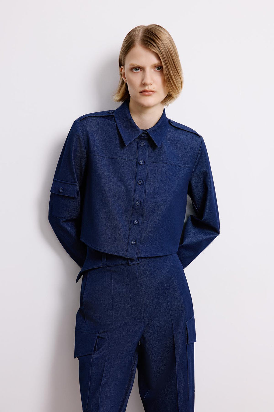 Gray Denim Long Sleeve Shirt