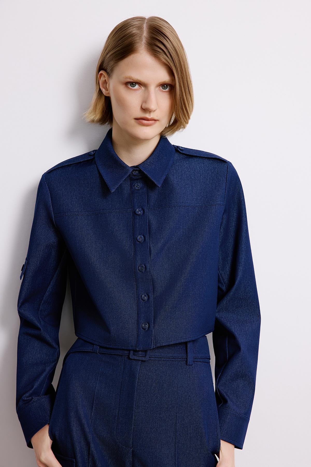 Gray Denim Long Sleeve Shirt