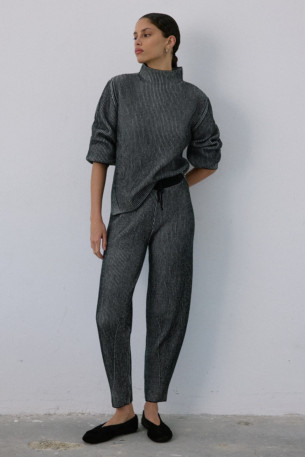 Off Shoulder Ribbed Knit  Sweater