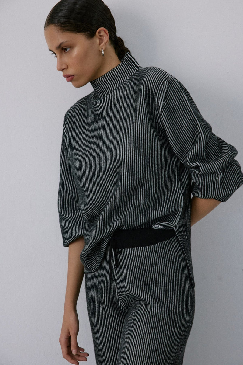 Off Shoulder Ribbed Knit  Sweater