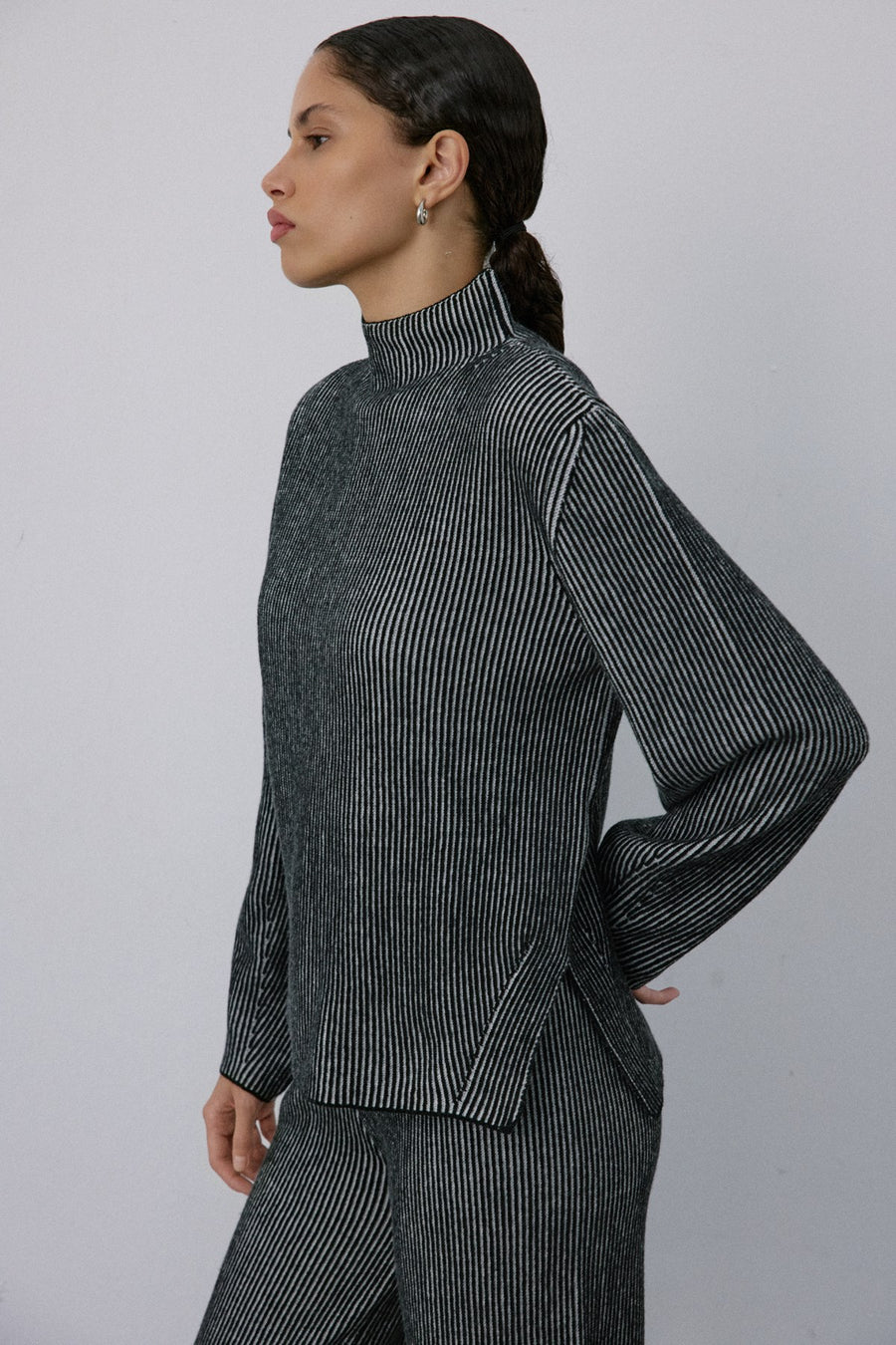 Off Shoulder Ribbed Knit  Sweater