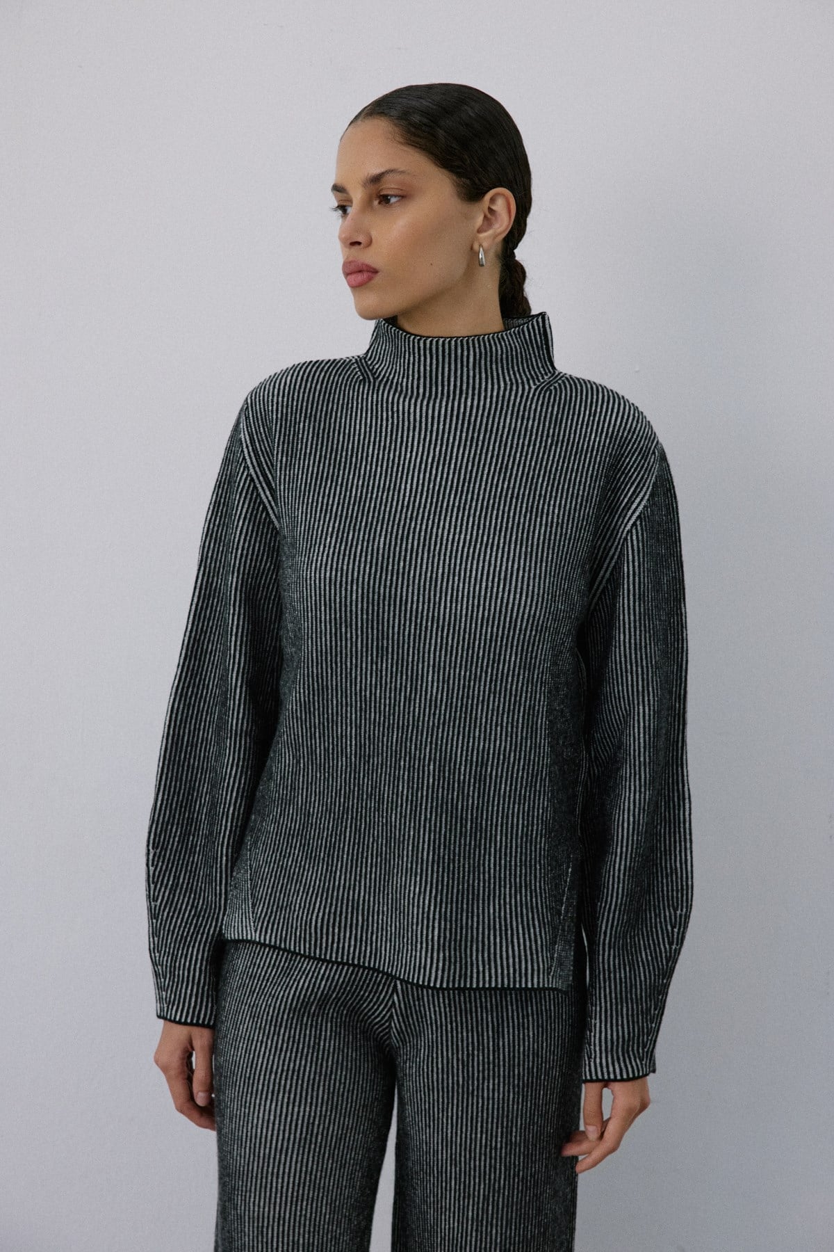 Off Shoulder Ribbed Knit  Sweater