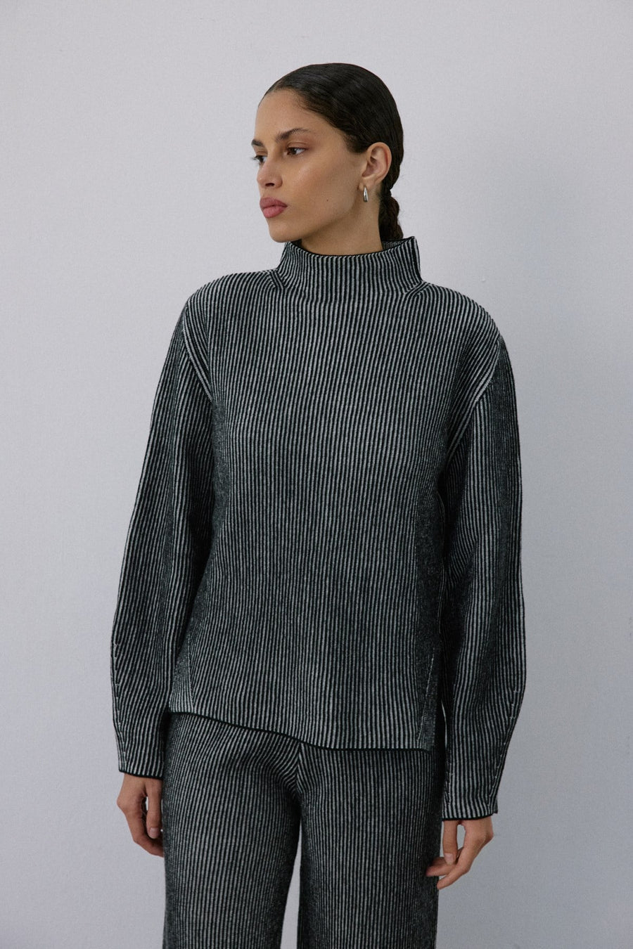 Off Shoulder Ribbed Knit  Sweater