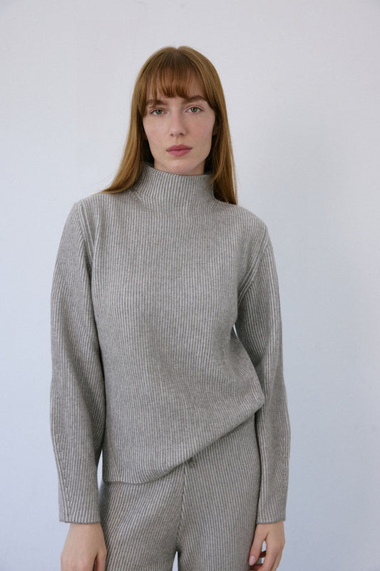 Off Shoulder Ribbed Knit  Sweater