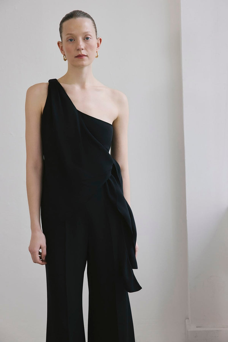 One Shoulder Side Tie  Blouse
