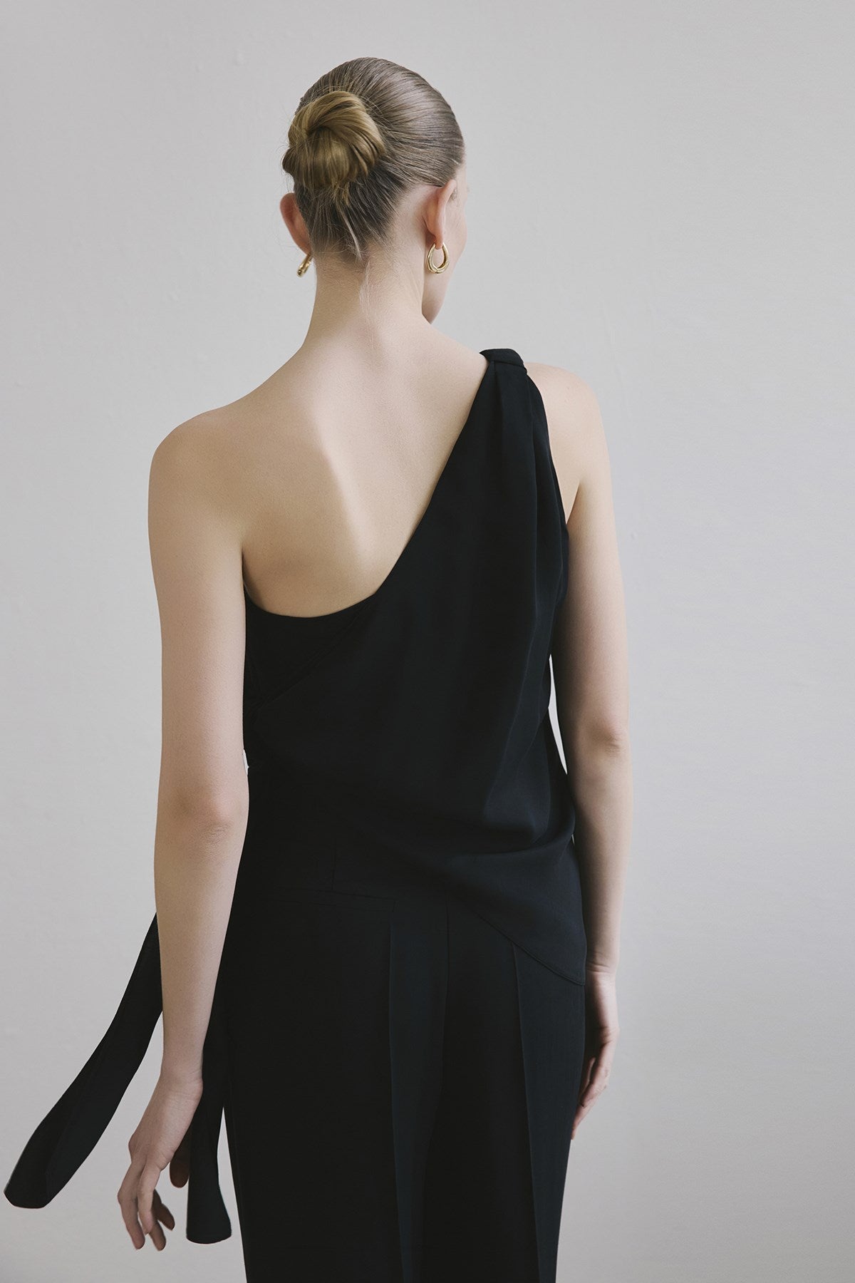 One Shoulder Side Tie  Blouse