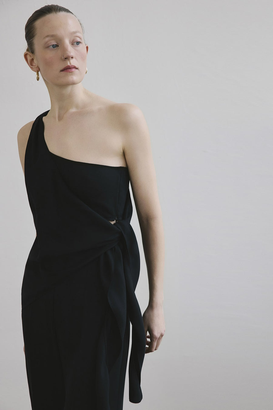 One Shoulder Side Tie  Blouse