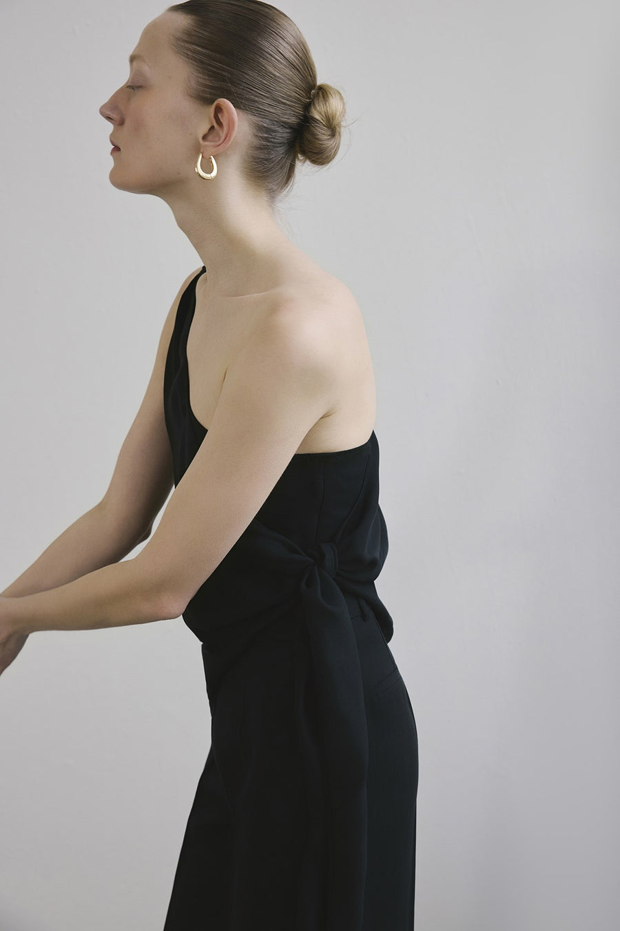 One Shoulder Side Tie  Blouse