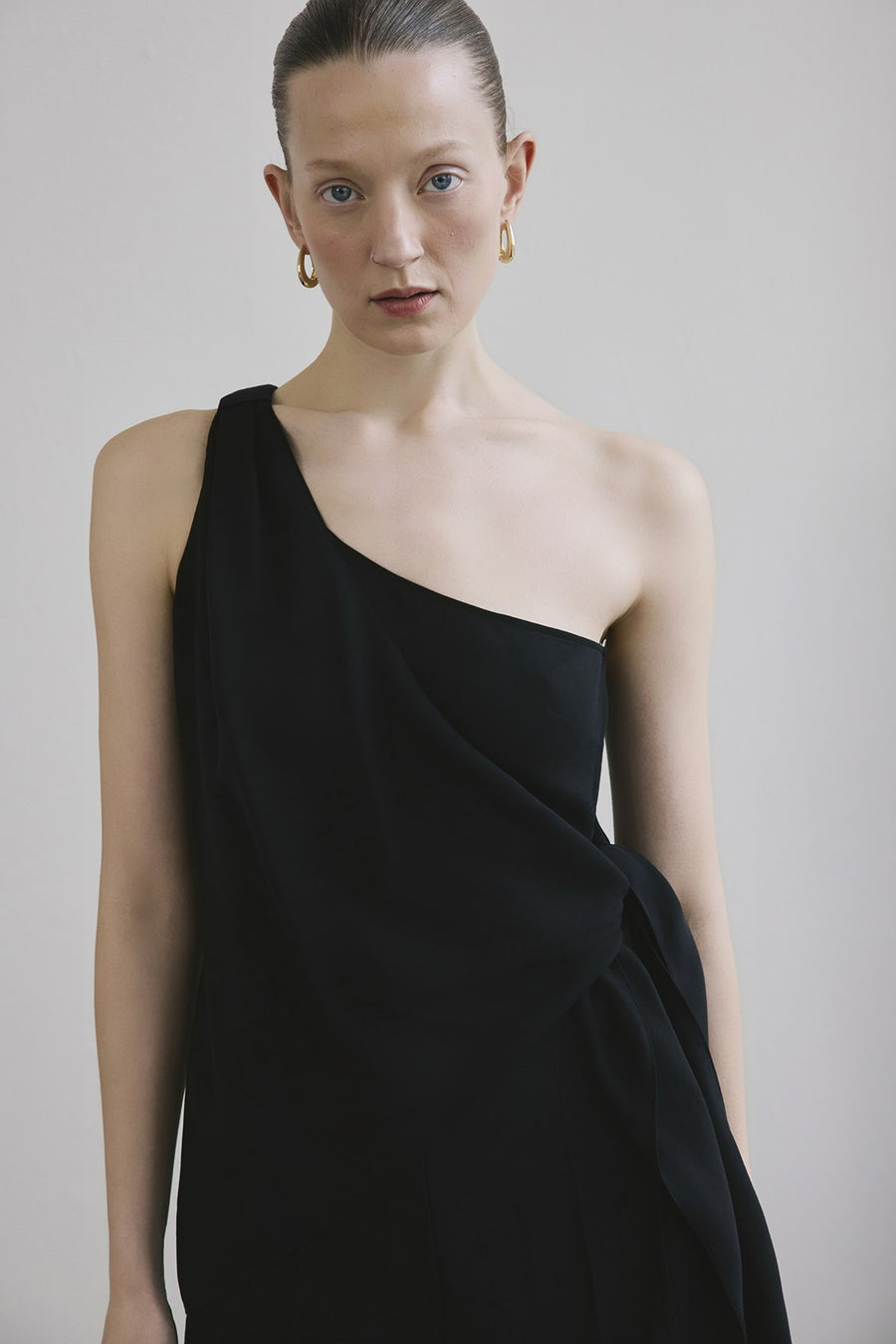 One Shoulder Side Tie  Blouse
