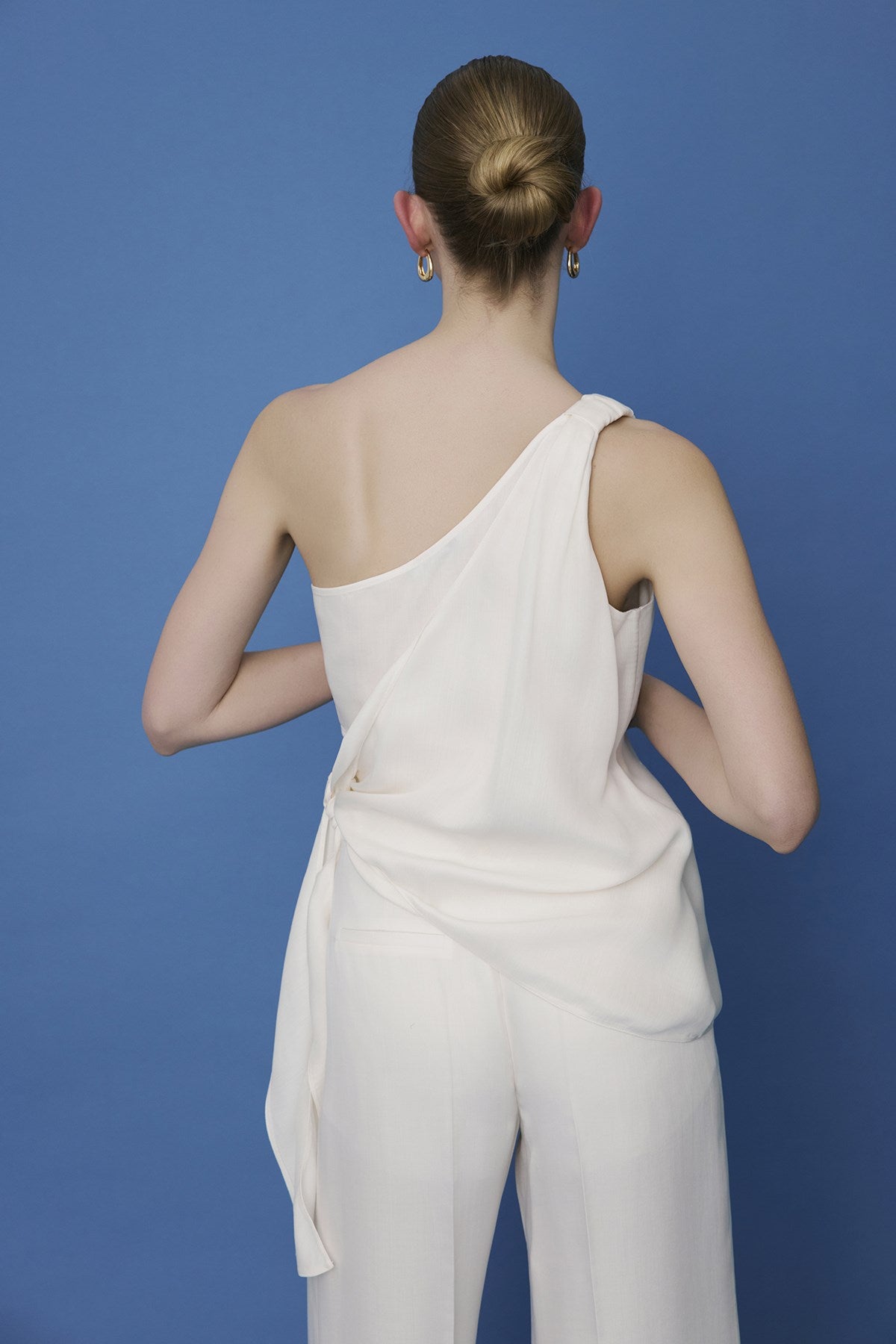 One Shoulder Side Tie  Blouse