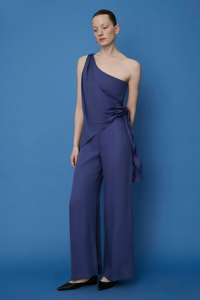 One Shoulder Side Tie  Blouse