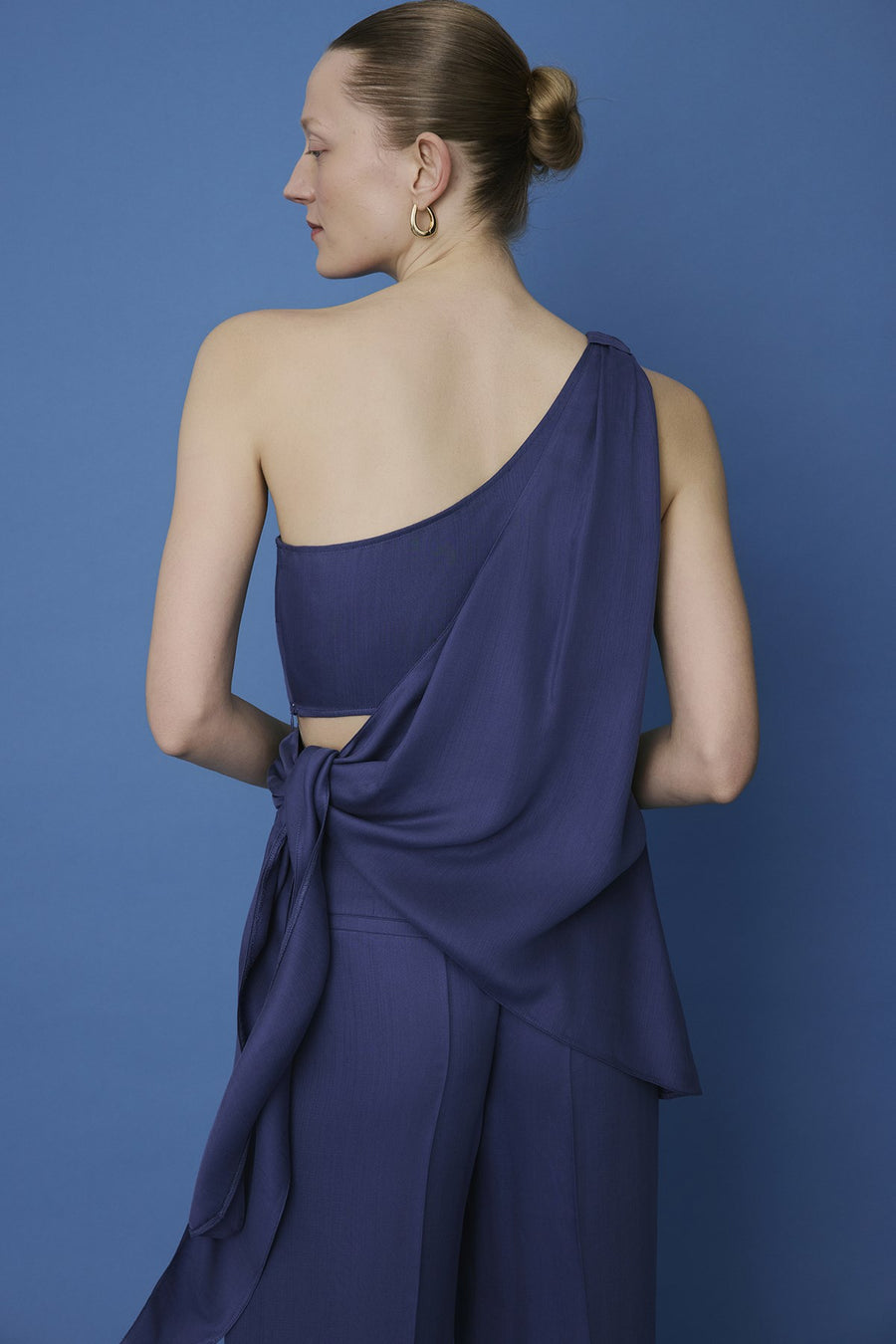 One Shoulder Side Tie  Blouse