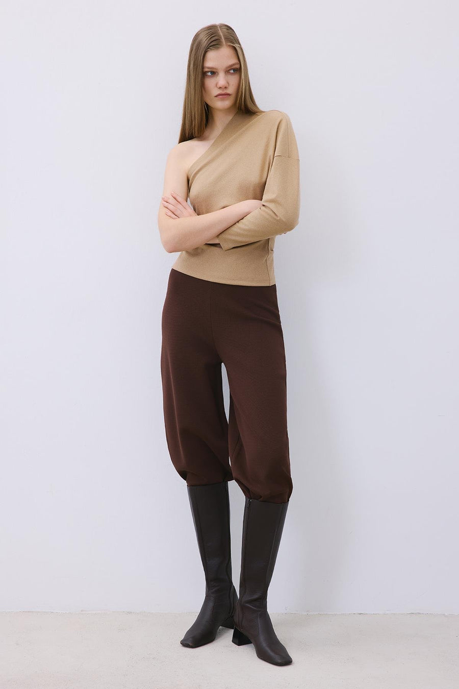 One-Shoulder Wool  Blouse