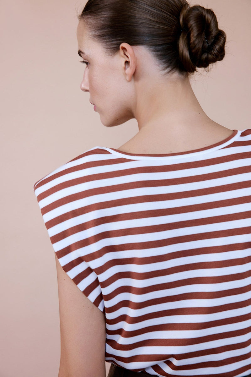 Padded Knit Black White T-shirt
