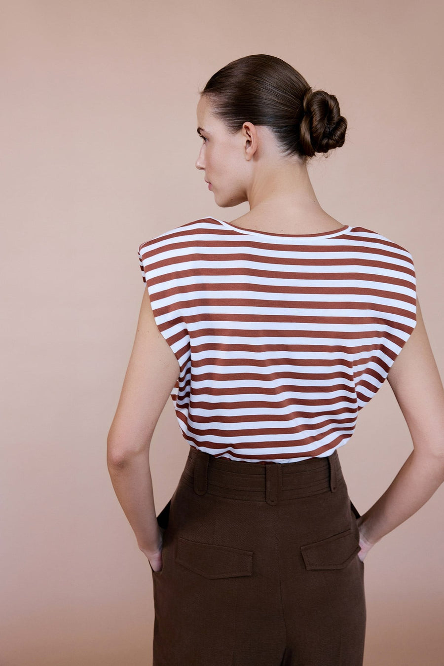 Padded Knit Black White T-shirt