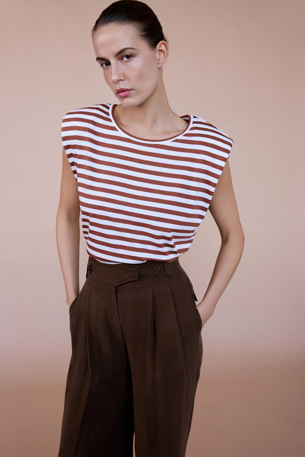 Padded Knit Black White T-shirt