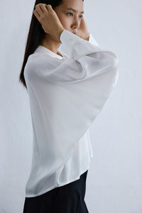 Ecru Relaxed Fit Batwing Sleeve  Shirt