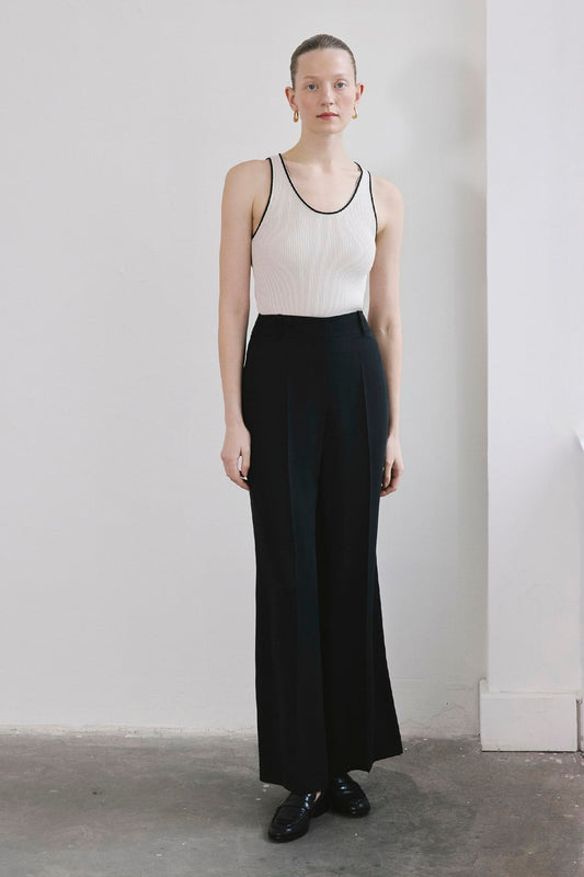 Ribbed V-Neck Knit  Tank Top