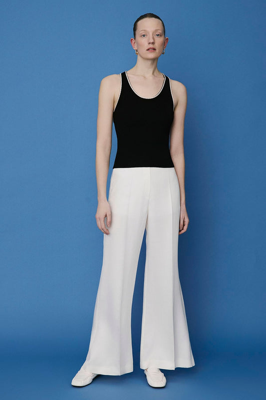 Ribbed V-Neck Knit  Tank Top