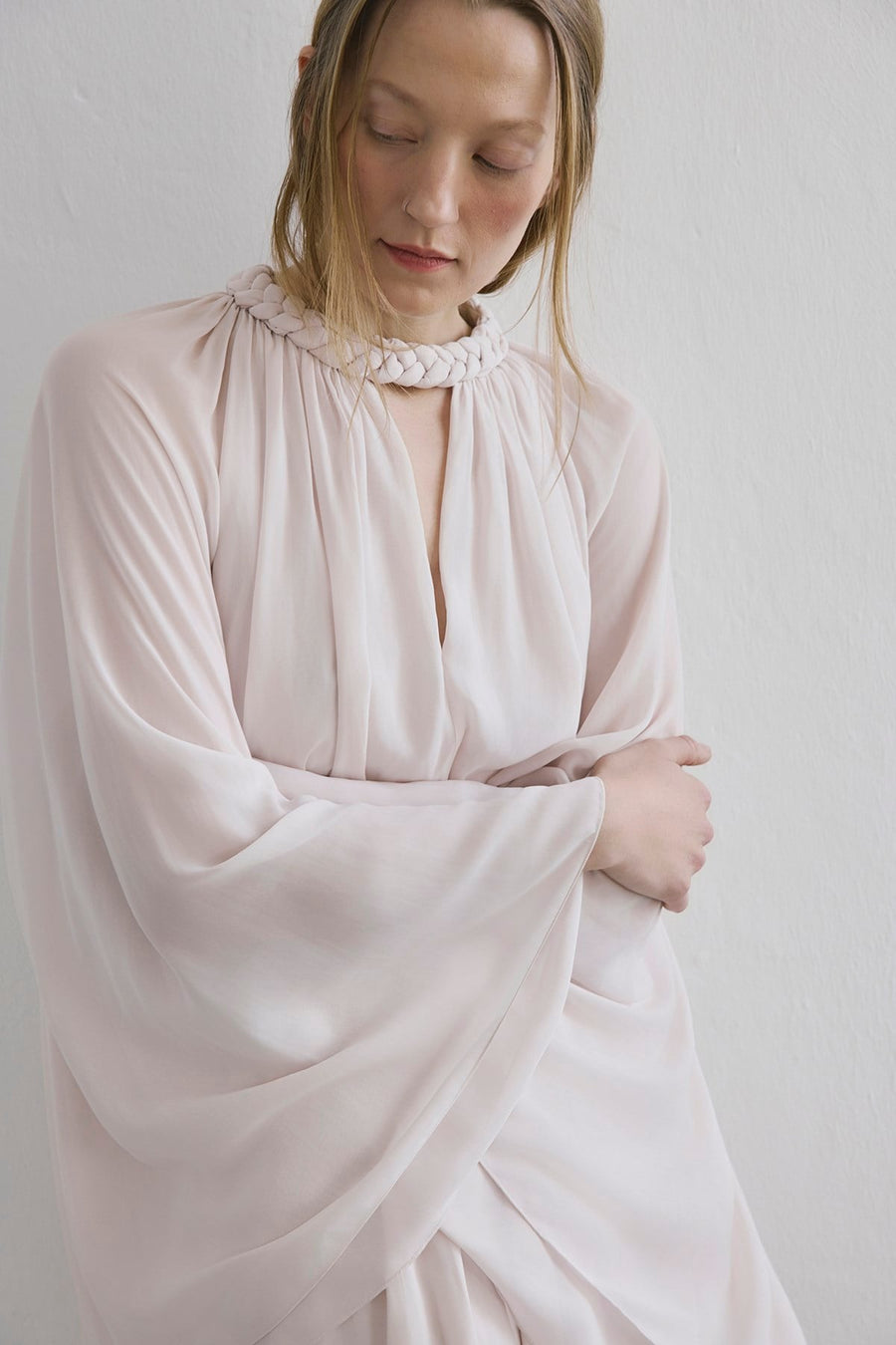 Ruffle Sleeve Mini Stone Dress