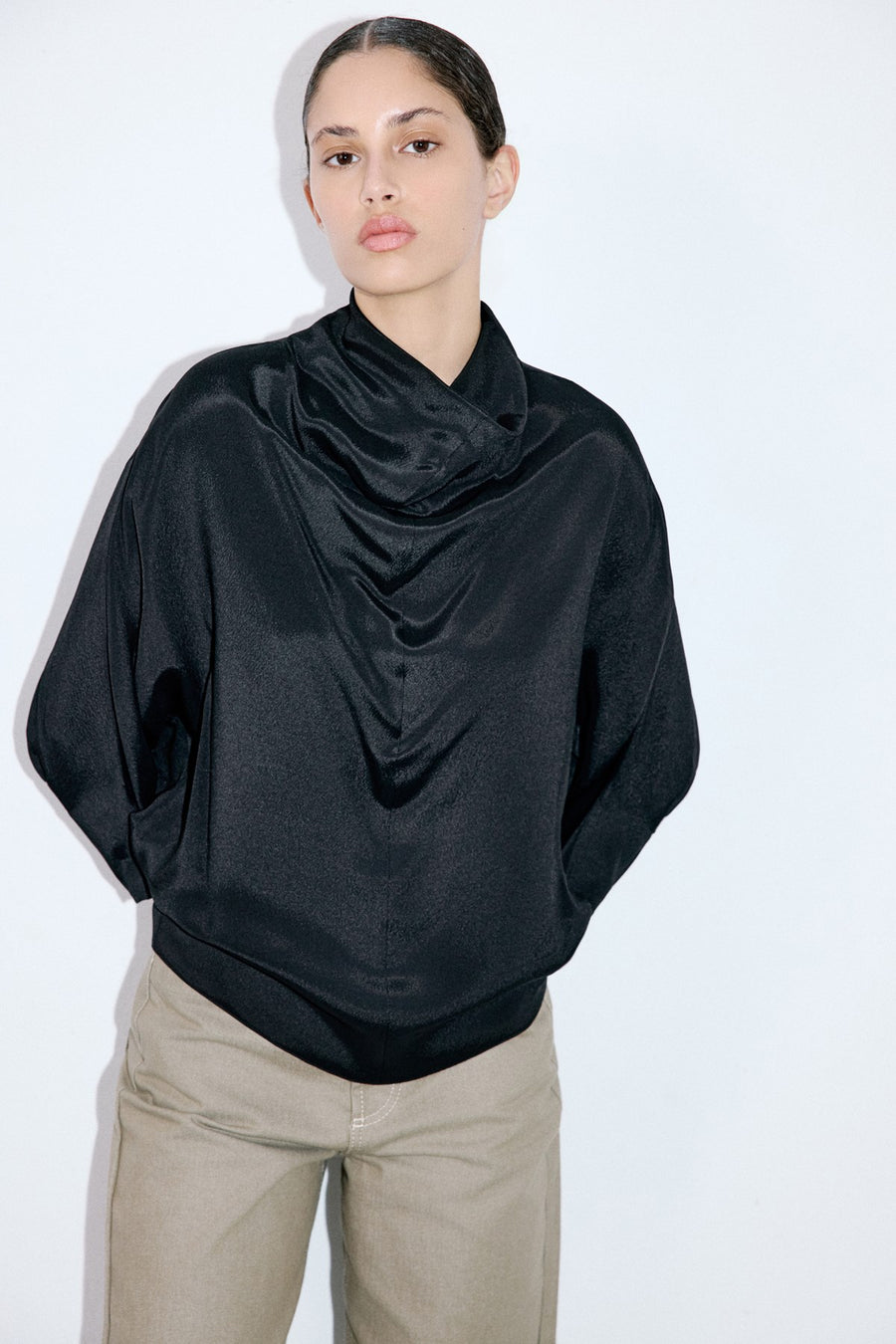 Satin Backless  Blouse