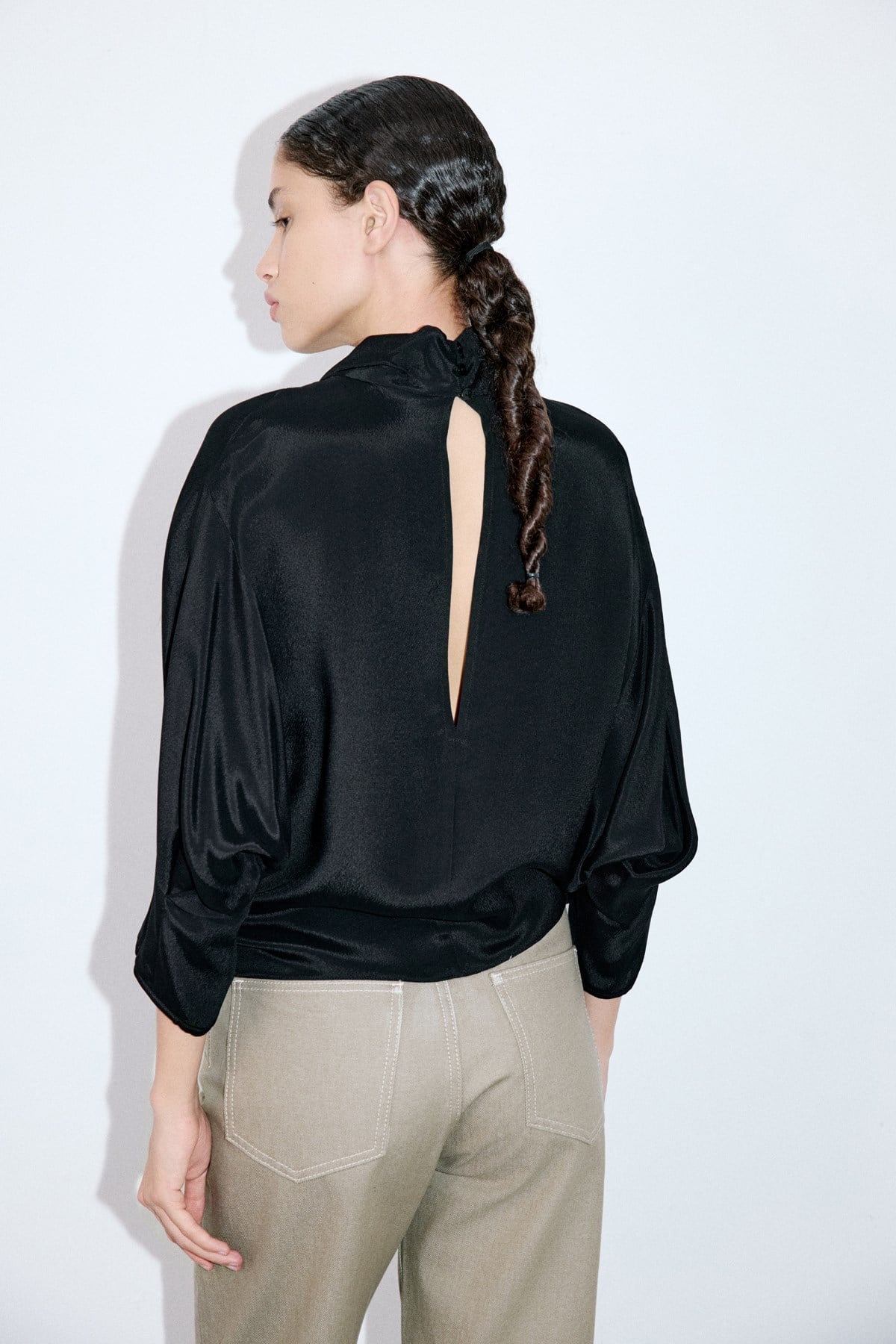 Satin Backless  Blouse