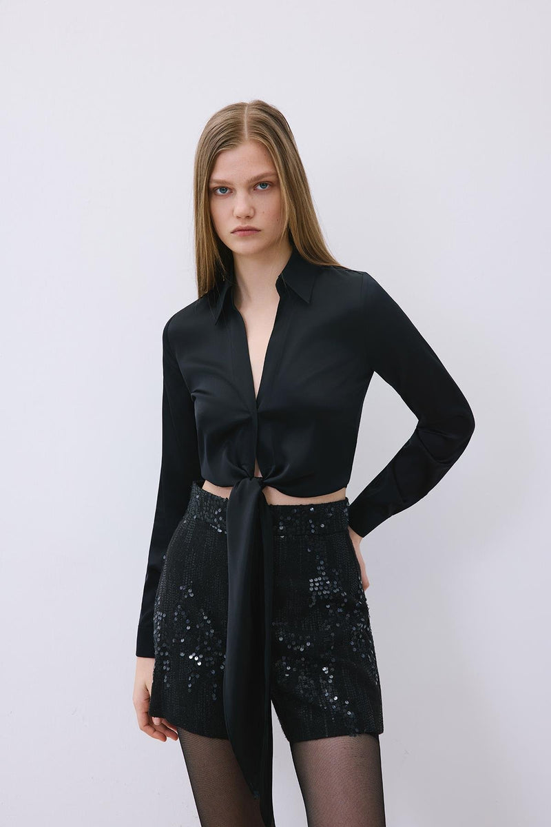 Sequin High Waist Shorts