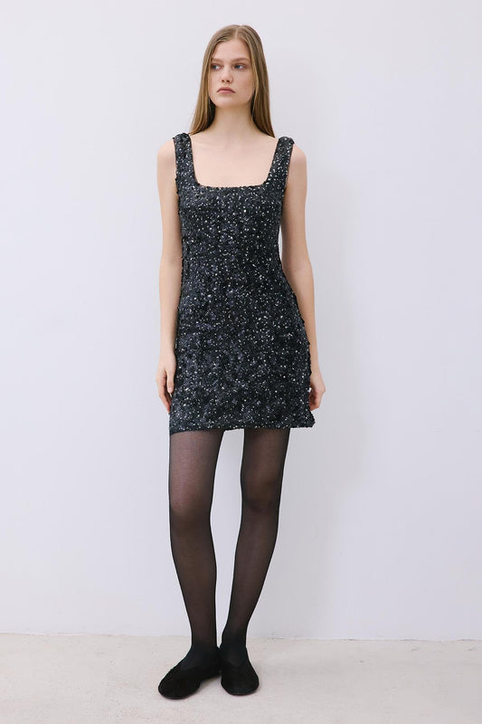 Sequin Mini Dress with Straps