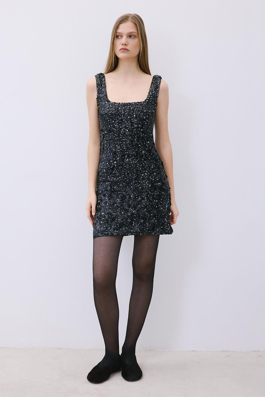 Sequin Mini Dress with Straps