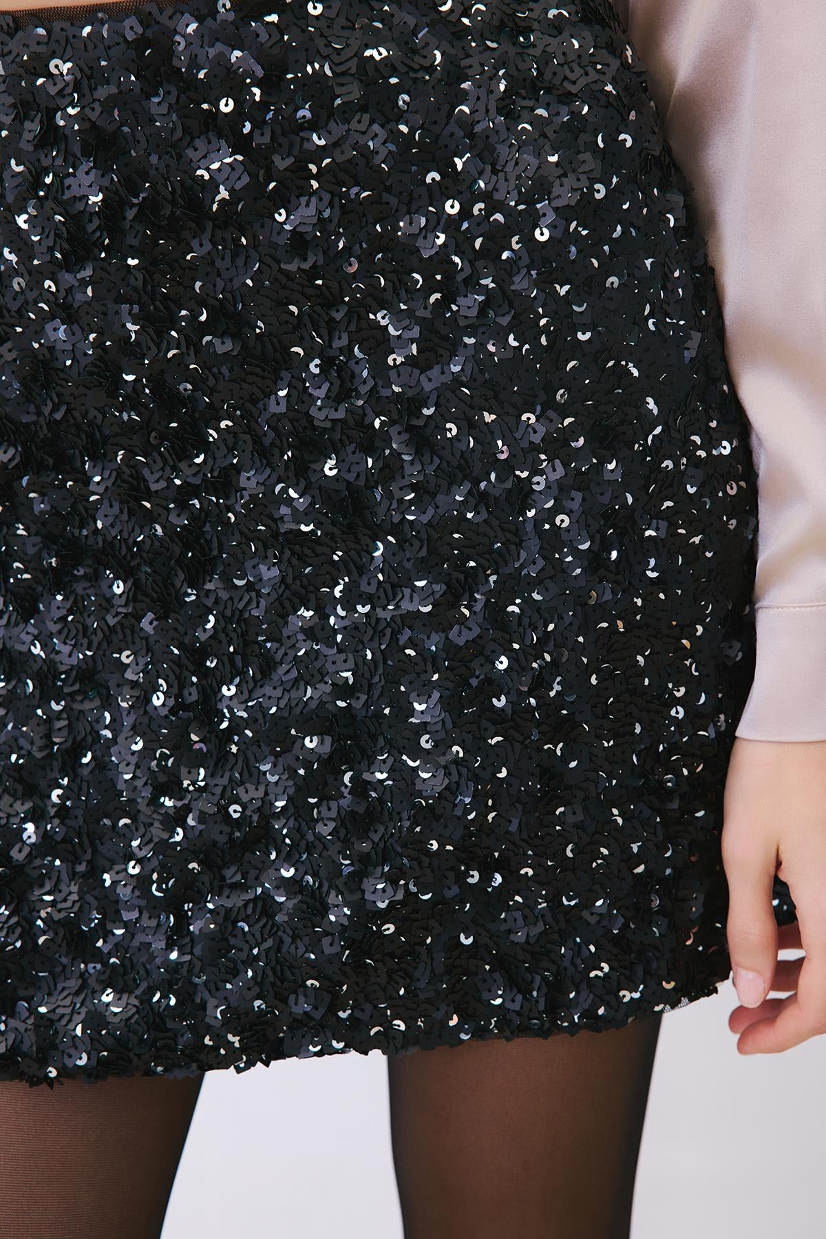 Sequined Mini Skirt