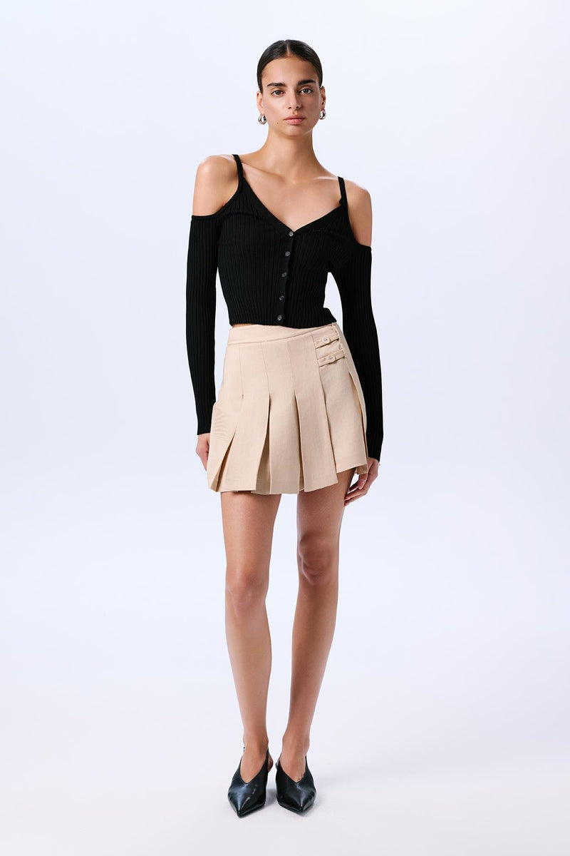 Shoulder Cutout Crop  Blouse