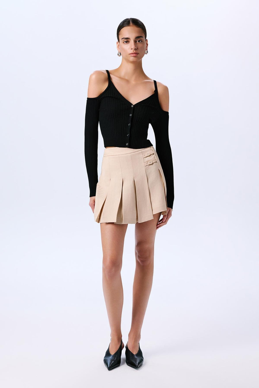 Shoulder Cutout Crop  Blouse