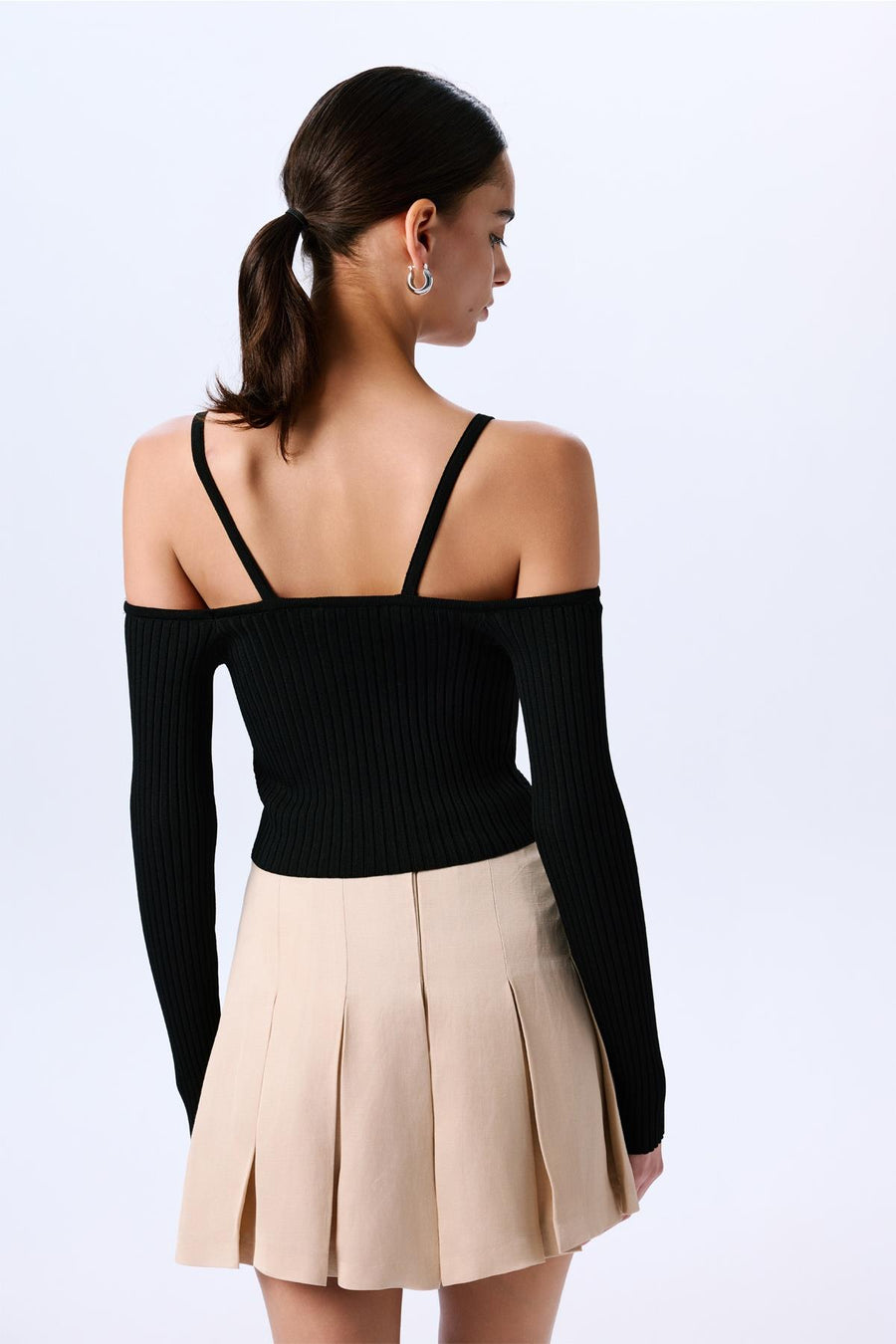 Shoulder Cutout Crop  Blouse