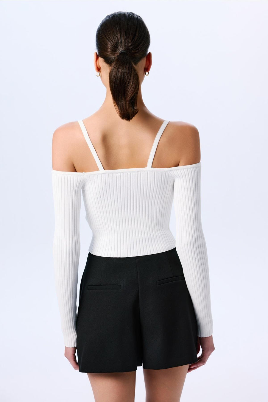 Shoulder Cutout Crop  Blouse