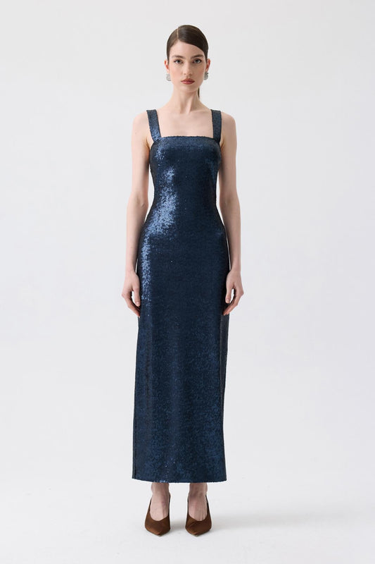 Slit Detail Long  Sequin Dress