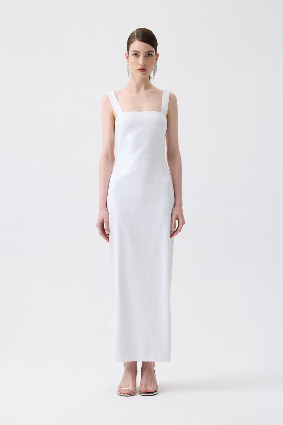 Slit Detail Long  Sequin Dress