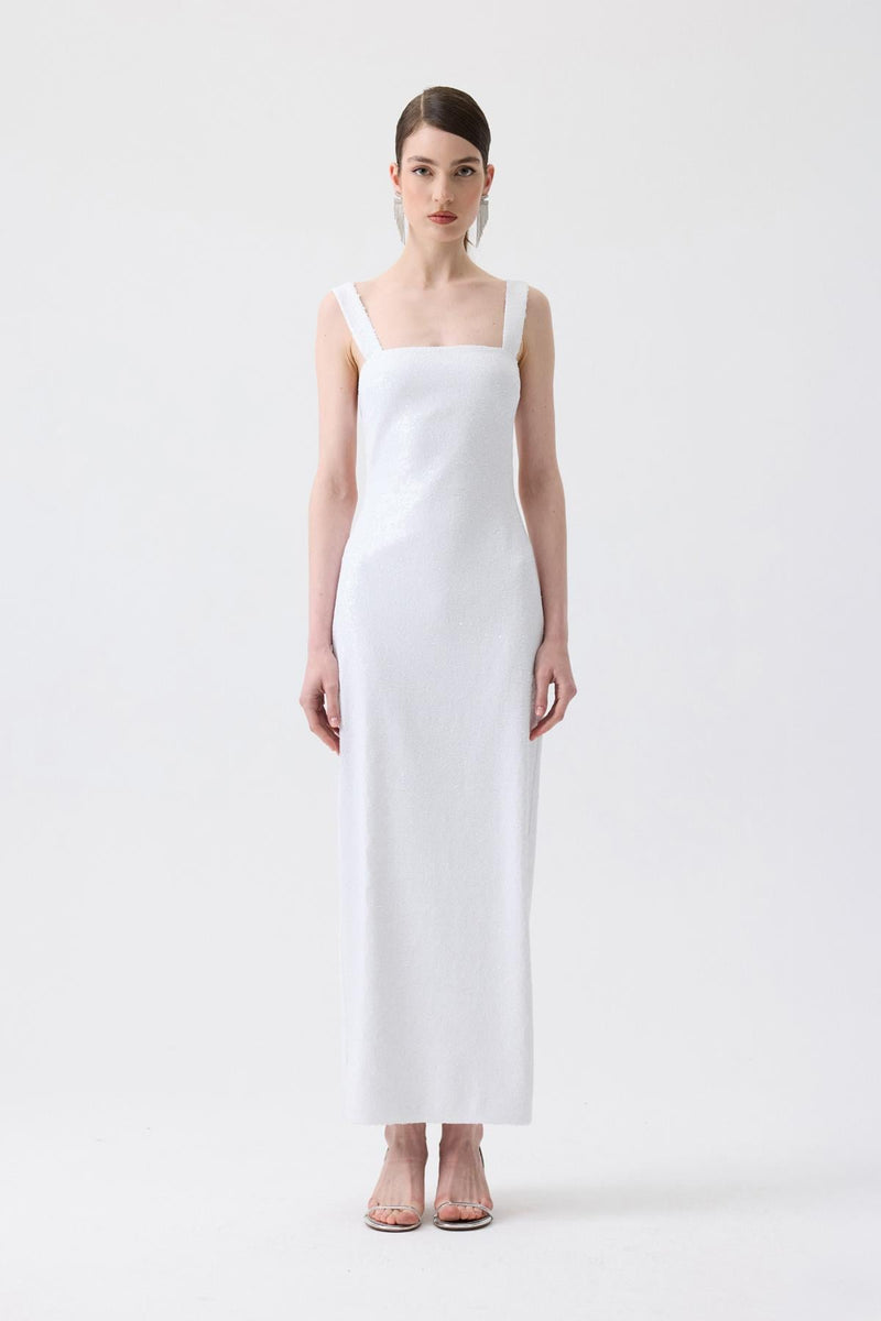 Slit Detail Long  Sequin Dress