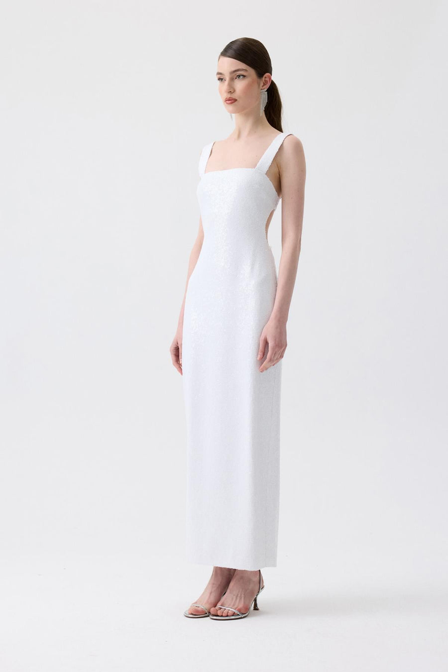 Slit Detail Long  Sequin Dress