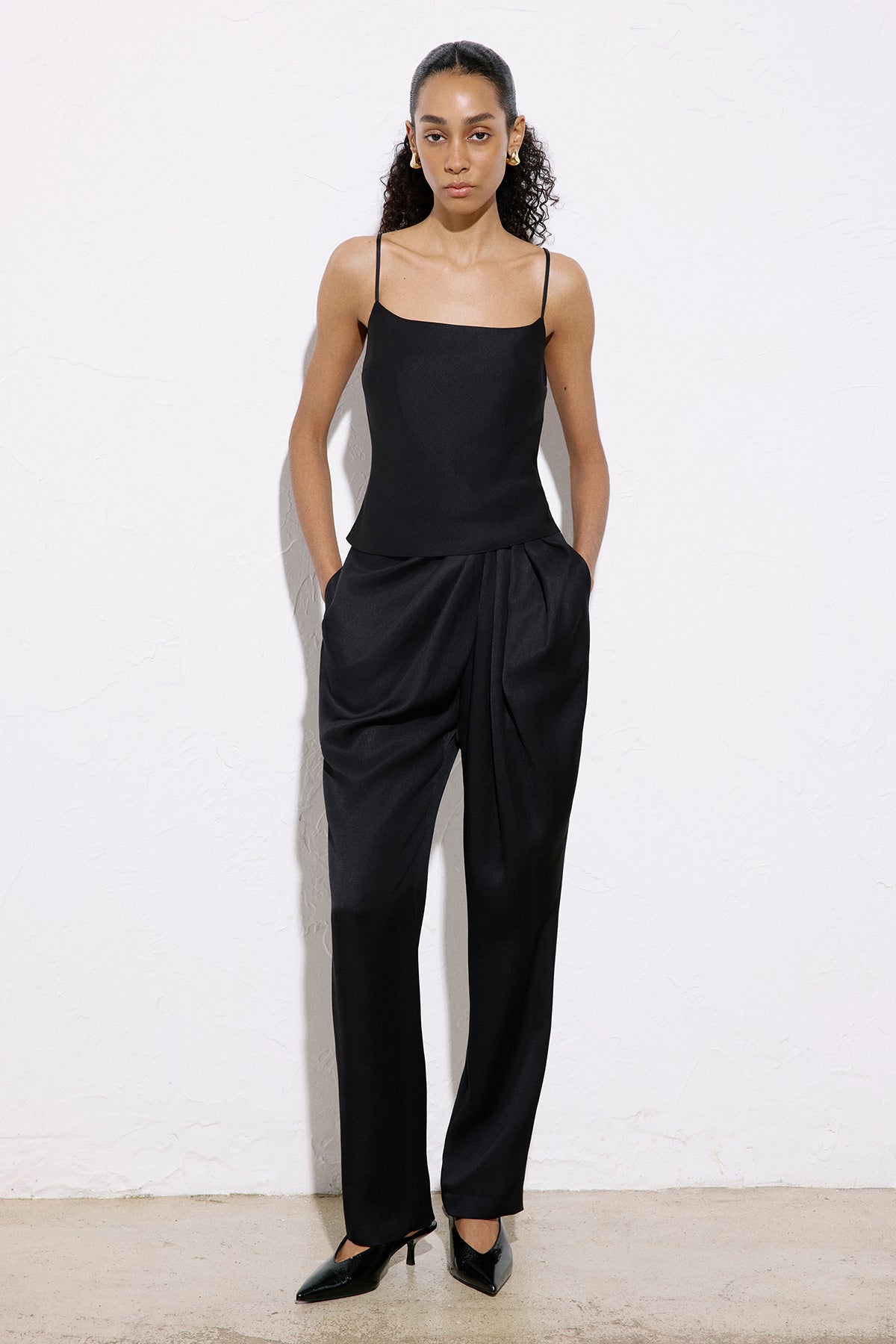 Square Neck Thin Strap  Blouse