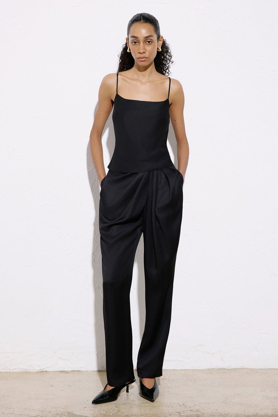 Square Neck Thin Strap  Blouse